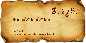 Bucsák Ákos névjegykártya