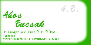 akos bucsak business card